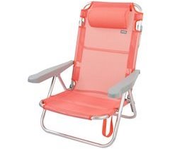 Silla plegable multiposición aluminio coral Aktive