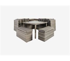 Set de jardín SEMINYAC II con sofá y mesa gris
