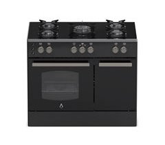 ALPHA Cocina de Gas VULCANO ELITE PRO-90PB Portabombonas Cristal Negro, Wok, Ventilador y Temporizador. *Alta Gama**