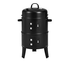 WELL HOME - Ahumador BBQ con 2 parrillas y termómetro