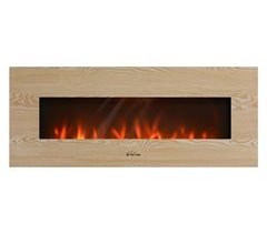Chimenea Eléctrica Panorámica con luz LED ambiental y panel MDF