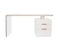 Mesa escritorio BISKIT color blanco 3 cajones