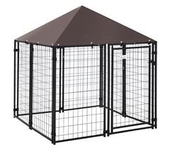 Perrera de Exterior Metal, Tela Oxford PawHut