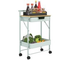 Carrito Auxiliar Acero, MDF HOMCOM, hogar - cocina