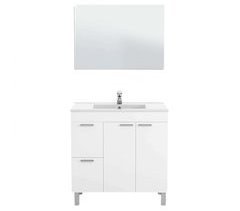 Pack Mobiliario Baño Mueble con Lavamanos Cerámico y Columna