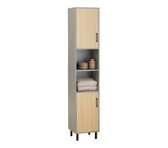 Armario Alto de Baño Mueble Columna con 2 Puertas BZR131-NG SoBuy