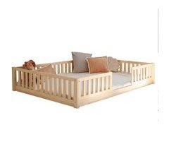 Cama con barandilla y somier patas Agnès