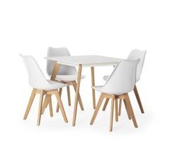 Juego de mesa y 4 sillas de comedor Klara 80x80