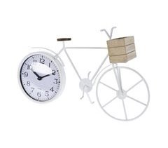Well Home Reloj de sobremesa de metal con diseño de bicicleta