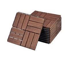 Set de 10 baldosas clic Alliste 12 láminas acacia/plástico