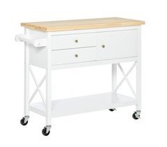Carrito de Cocina Madera de Caucho, MDF HOMCOM, hogar - cocina