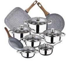 Bateria de cocina 12 piezas con juego de sartenes