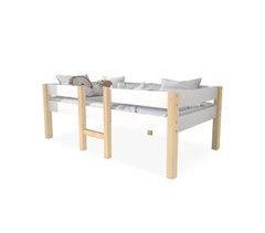 Cama alta infantil de madera de pino 198x97