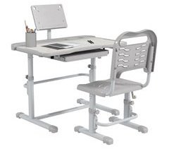 Pupitre Infantil PP, MDF, Acero ZONEKIZ 49x80