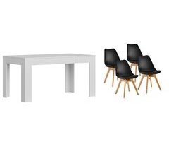 Pack Mesa Extensible de Comedor o Cocina + 4 Sillas Nordic 178x80