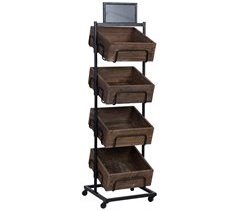 Estantería de madera y metal