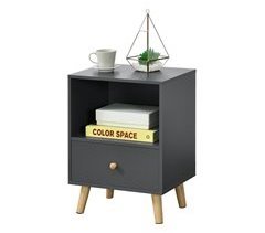 Mesa de Noche Sundsvall con cajón aglomerado/madera 40