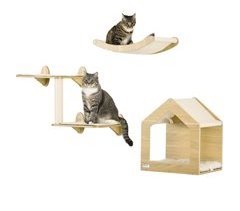 Estantes para Gatos Tablero Multicapa, Acero, Sisal, Felpa, PP