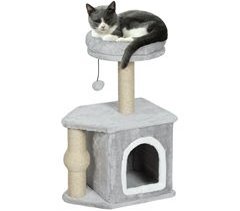 Rascador para Gatos Aglomerado de Madera, Poliéster PawHut