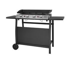 Plancha de gas VALENCIA - 4 quemadores 10kW + carrito