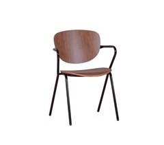 Silla de comedor estilo industrial en madera de nogal - Alpha