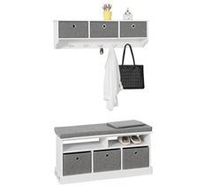 Mueble recibidor Zapatero con Perchero FSR67-HG+FRG282-W SoBuy