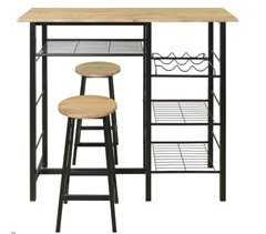 Conjunto de mesa alta con 2 taburetes DETROIT