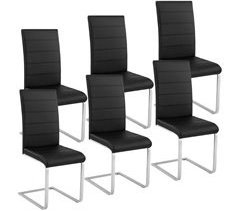 Conjunto de 6 sillas de comedor sintética negro patas curvadas en acero 08_0000120