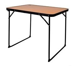 Mesa plegable camping bambú c/asa transporte Aktive