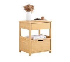 SoBuy FRG258-N Mesa Auxiliar con 2 Cajones