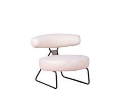 Sillón de diseño tapizado en bouclé y patas de acero - Oxford