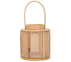 Farol de madera y bambú