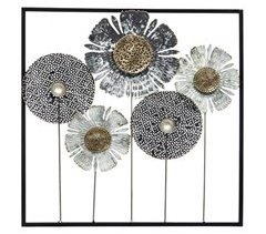 WELL HOME - Decoración de pared metálica de flores