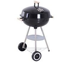 Barbacoa de Carbón Metal, Porcelana Outsunny