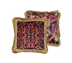 Cojin Velvet Relleno Plumas Con Flecos