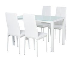 Conjunto de Comedor Vidrio, Metal, PU, Espuma HOMCOM