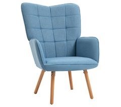 Butaca de Salón Lino, Espuma y Madera de Haya HOMCOM