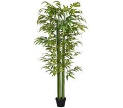 Planta Artificial Poliéster, Bambú, Cemento, PP HOMCOM