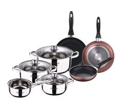 Bateria 7pcs : Cazo sin tapa + Cacerolas con tapa