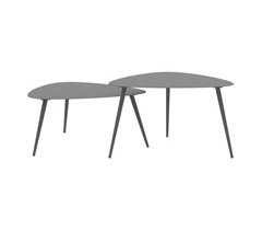 Conjunto de 2 mesas nido Aymavilles exterior acero [en.casa]