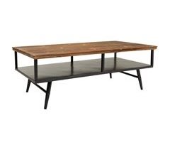 Mesa de centro de metal y madera