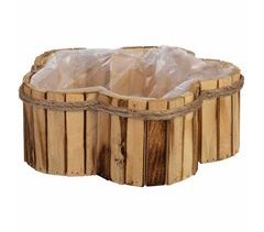 Cesto con forma de flor de madera