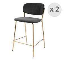 CLARA - Silla de bar de tela acanalada (x2)
