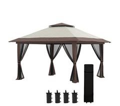 Carpa Plegable Metal, Poliéster Outsunny