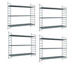 Juego de 4 estanterías de pared Strängnäs acero [en.casa] 60