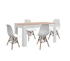 Mesa Extensible de Comedor o Cocina + 4 Sillas Estilo Nordico