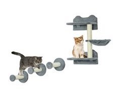 Estanterías para Gatos Aglomerado de Madera, Poliéster PawHut
