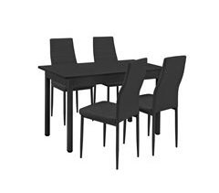 Set de comedor Jørpeland  mesa de comedor con 4 sillas MDF acero 120x60