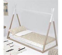 Little star beige Saco nórdico Beige, 90x200 cm (Cama 90) Con relleno, 100% Algodón (exterior) 100% Poliéster (relleno), calidad de 150