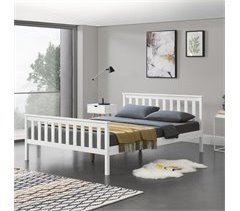 Cama Doble Hellnar de Pino - con Listones y Reposacabezas 148x208